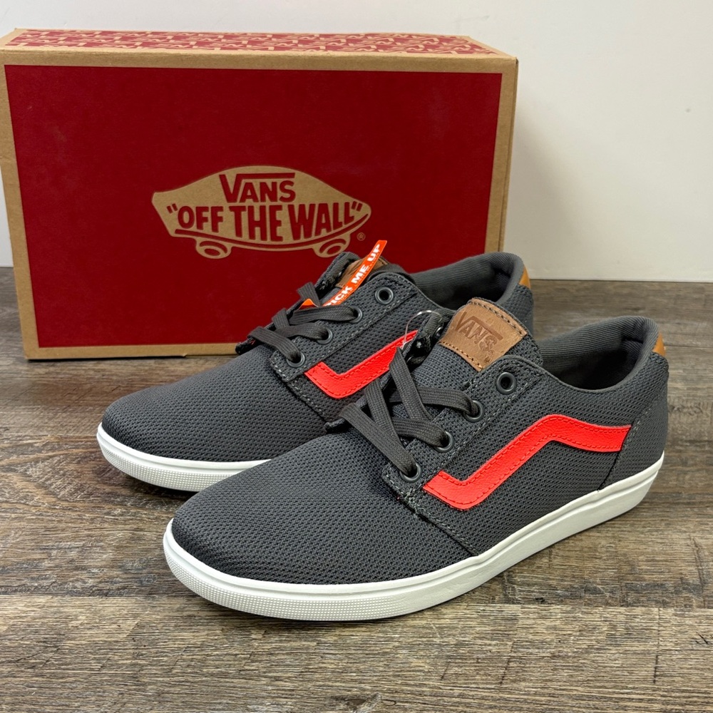 🔥 Vans Chaplit Pewter Gray & Red Sneakers – Women’s 8.5